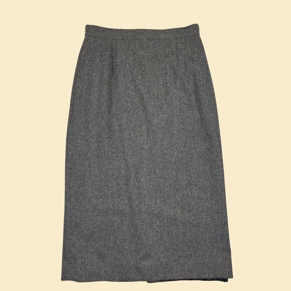1980s grey wool skirt by Sag Harbor, vintage size 14 maxi skirt - Picture 4 of 8